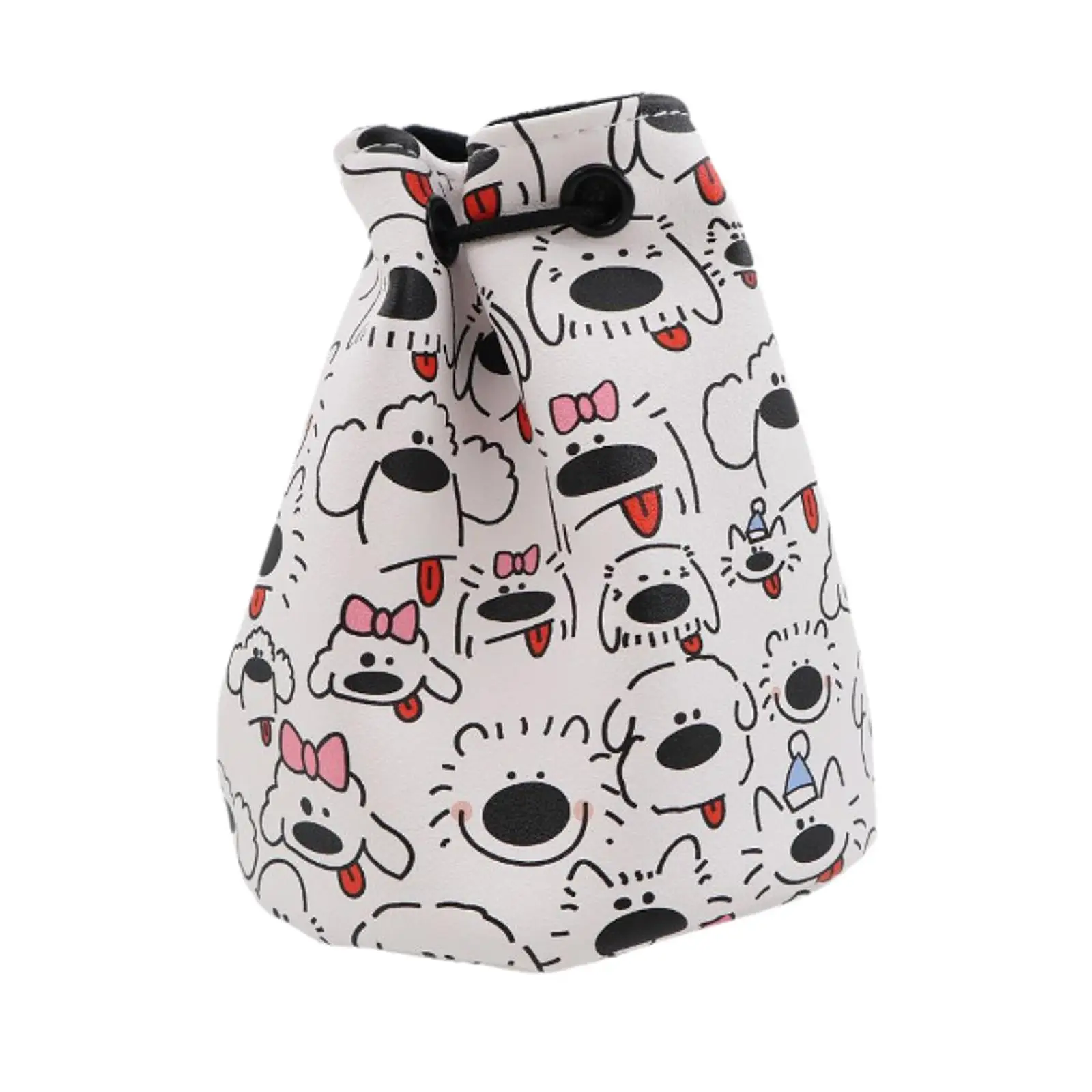 Graffiti Puppy Printed Golf Ball Storage Bag Golfing Supplies Lightweight Golfer Gift Fashion Cartoon PU Leather Pouch Protector