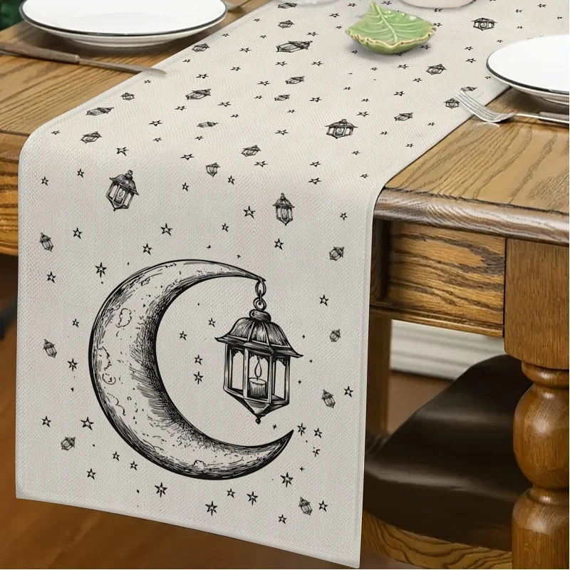 

Настольная дорожка VIKAMA Starry Moon Lantern Sketch из хлопка и конопли, декоративная ткань для стола на Ид аль-Фитр, накидка на тумбу под телевизор
