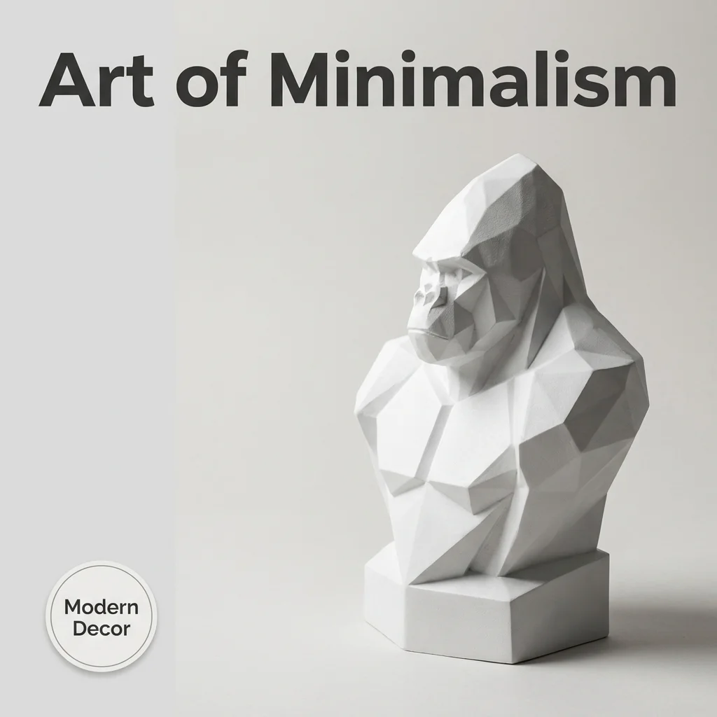 size 6.6*5.2*10cm Poly Gorilla Bust Statue White  Abstract Geometric Animal Tabletop Art Decor 3D printing has slight flaws