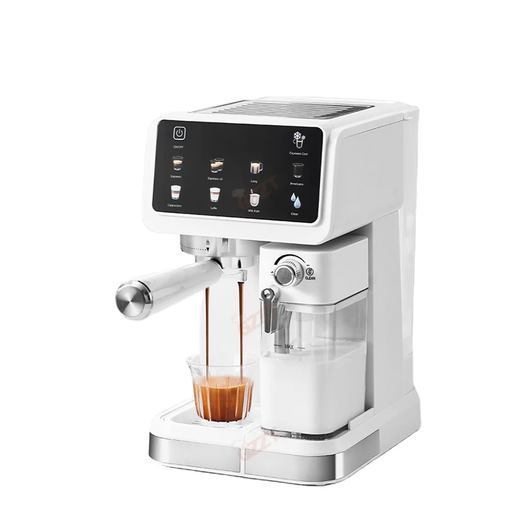 Semi Automatic Intelligent Integrated Espresso Maker, 51MM High‑pressure Milk Frothing 500ML Milk Container for Office Coffee