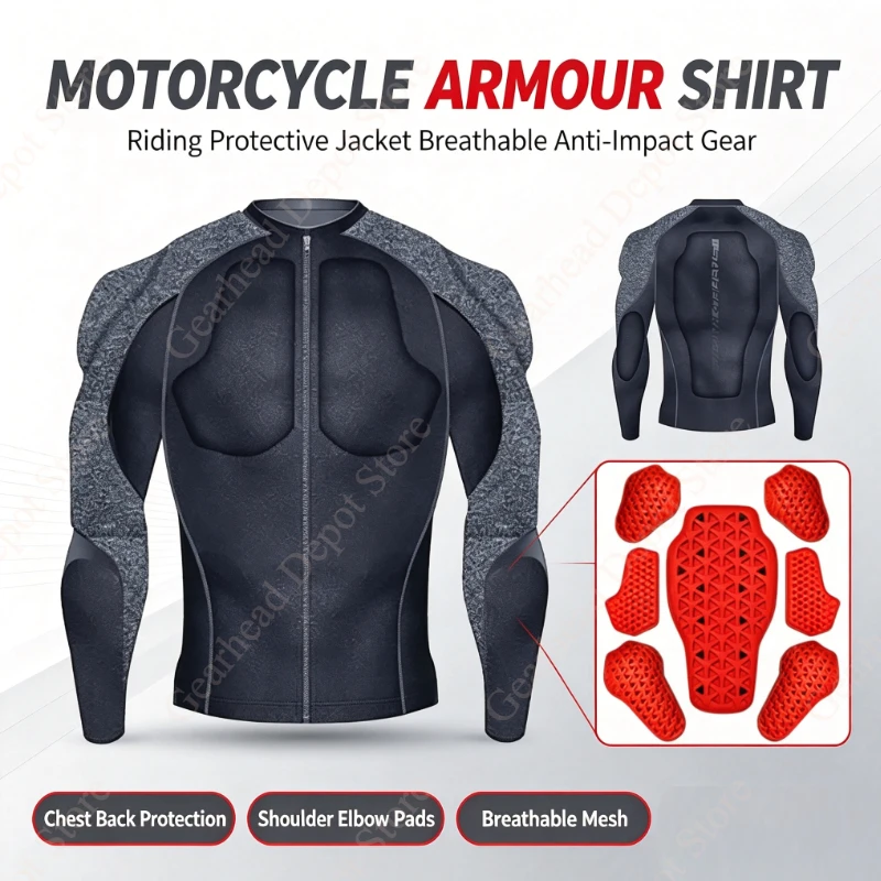 Summer Men Motorcycle Soft Armor Jacket CE Level 2 Moto Body Armor Shirt Male Motocross Protection Riding Protective Gear