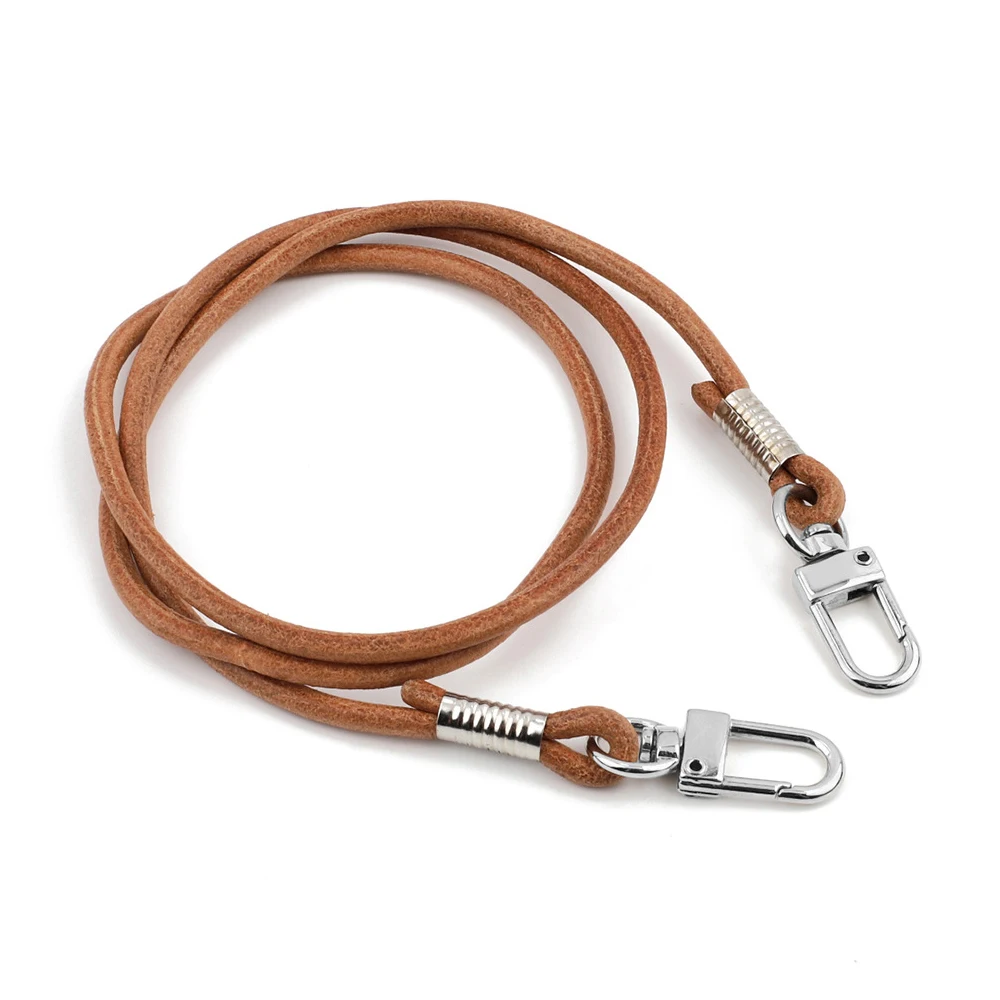 Decorate Cord with Keychain Jeans Pants Dresses Genuine Leather Bag Strap 60cm Skinny Belt Leather Braided Keyring Vintage Tan