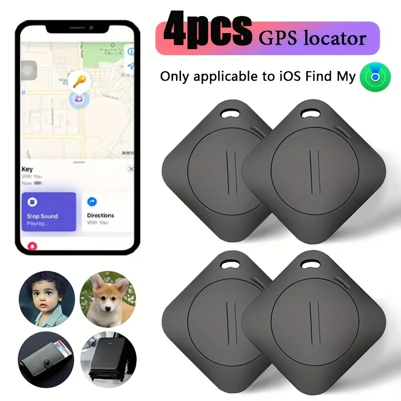 4PCS Bluetooth GPS Long Distance Tracker For Phone Anti Lose Work With Apple Find My App Key Pet Finder Car Luggage Bag Locator