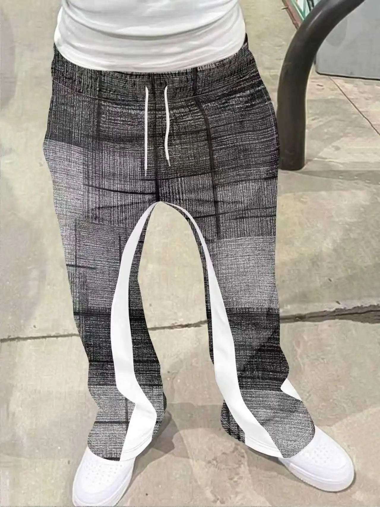 

Повседневные спортивные штаны Y2k Расклешенные брюки Мужские свободные брюки с 3D принтом Спортивная женская одежда со средней талией Уличная одежда Хип-хоп Винтажные брюки