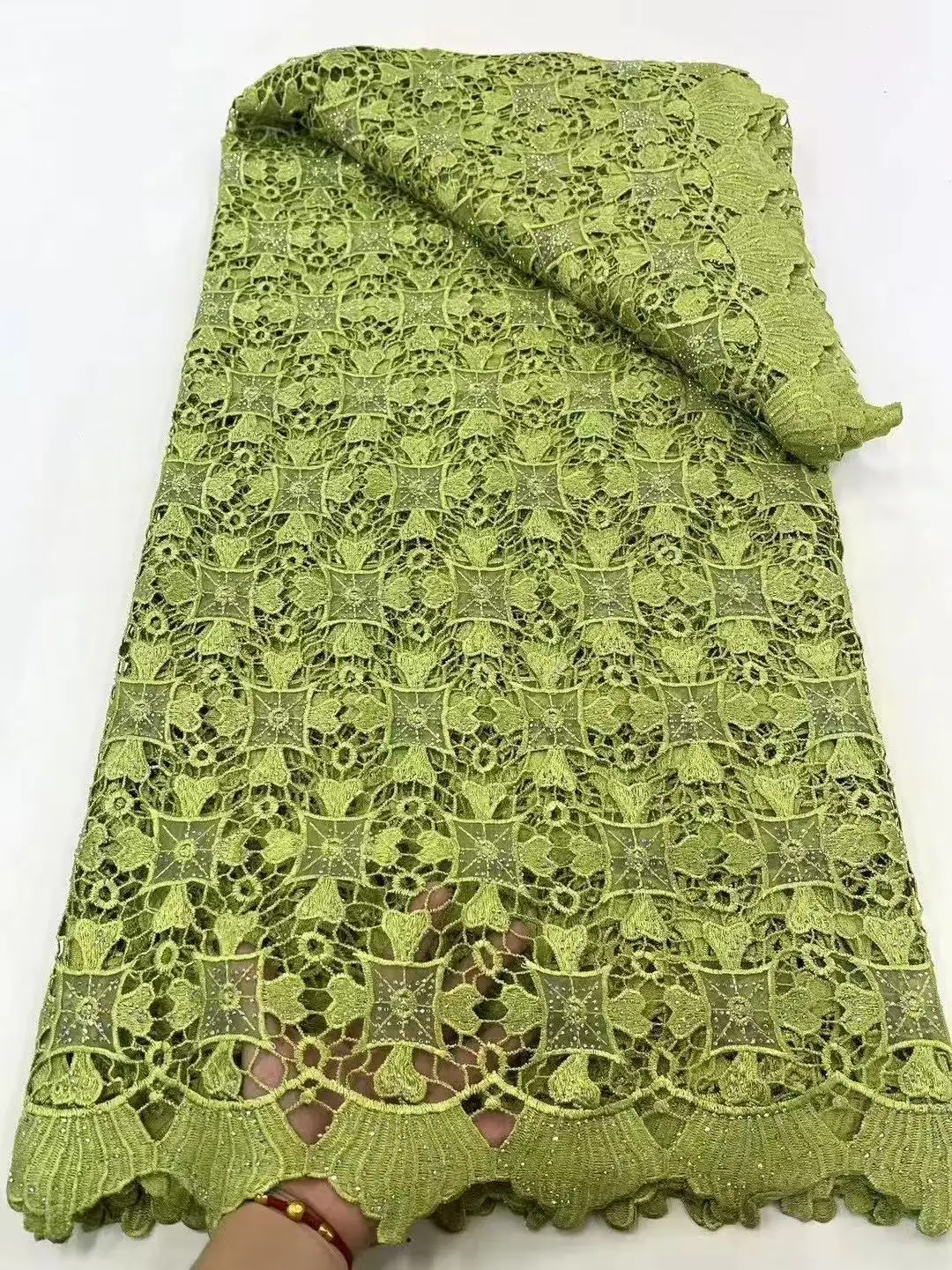 

Cord Lace African High Quality Lace Fabric 2025 French Sequins Fabric Sewing Embroidered Lace in Tulle Nigeria Fabric 5 Yards