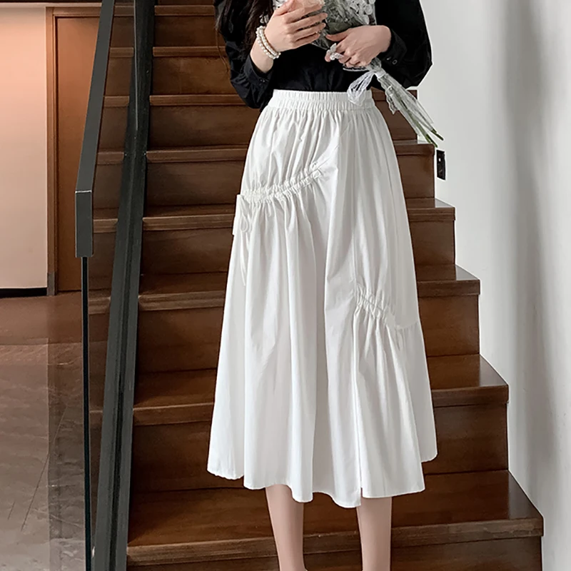 Fashionable Irregular Drawstring Bow Half Skirt 2025 Spring And Summer New High Waist Slimming And Fresh Half Skirt For Women