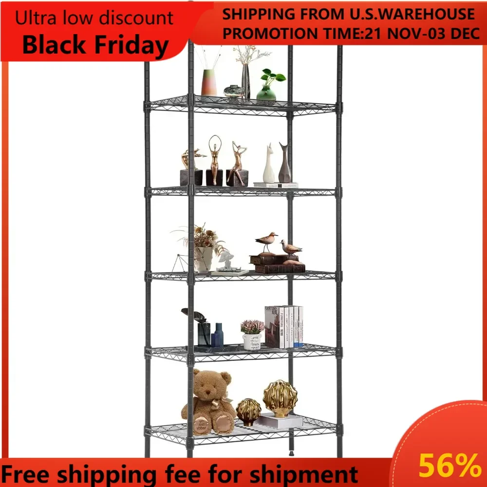 6 Tier Wire Shelving Units Adjustable Metal Storage Rack 23L x 13W x 59H NSF Pantry Shelves Kitchen Organization Shelf for K