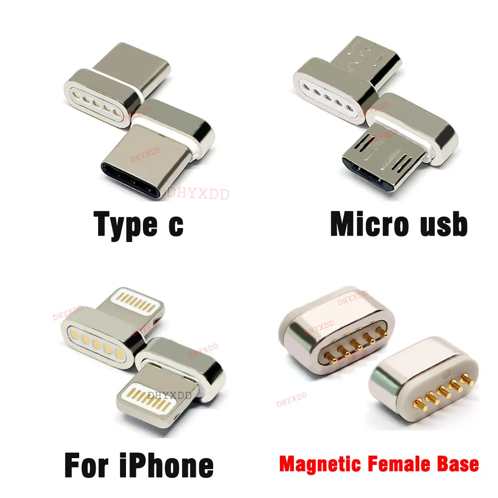 1Pc magnetyczny kabel ładujący wtyczka szybkie ładowanie USB Micro typ C magnes ładowarka danych złącze Jack dla iPhone Xiaomi Laptop Tablet