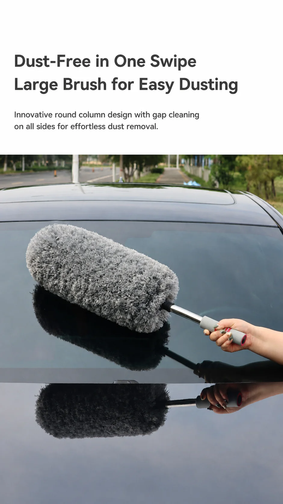 Professioneller Auto-Staubwedel Mikrofaser-Reinigungsbürste Teleskopischer Langer Griff Auto-Waschmop Kratzfreier Auto-Detailing Staubentferner – Detail 3