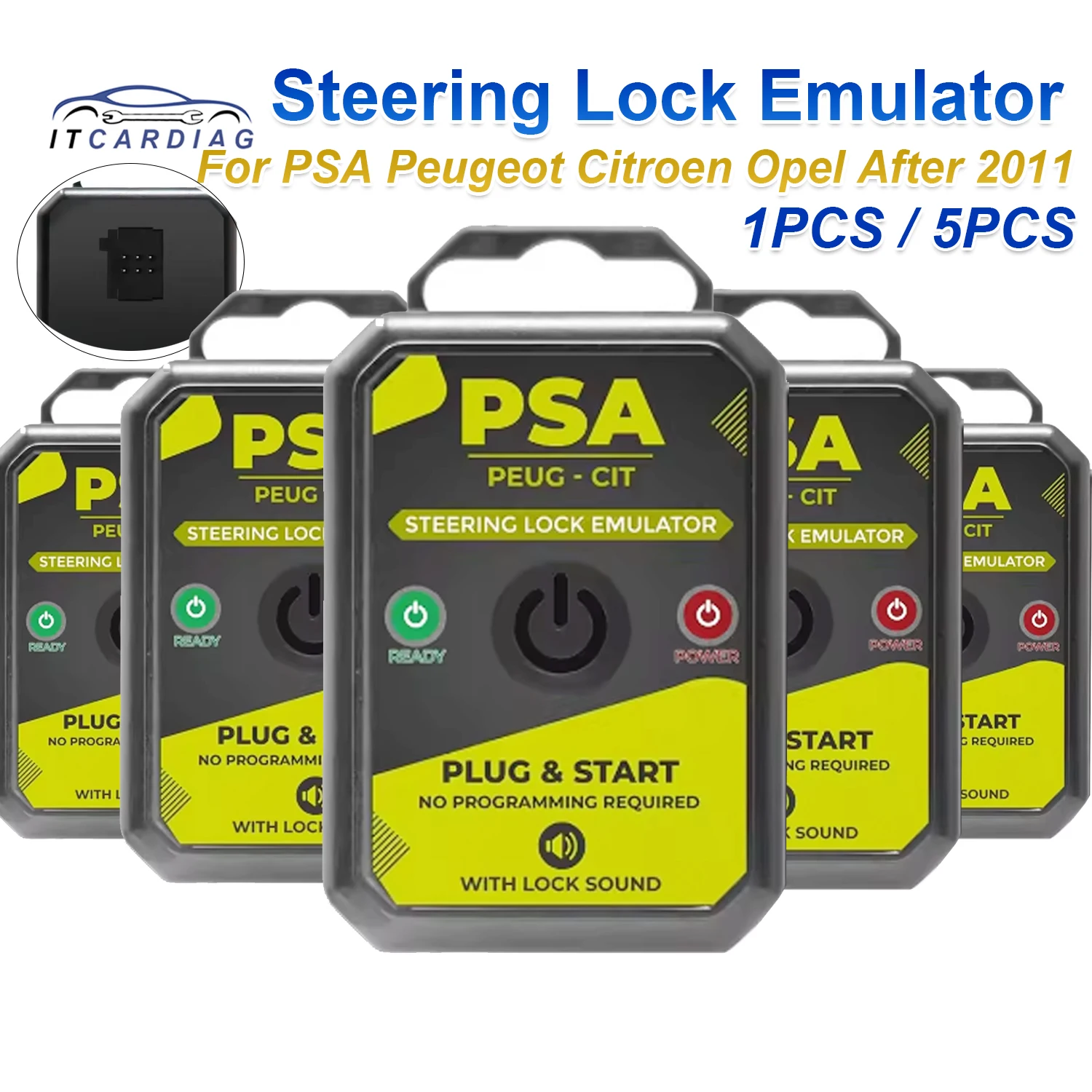 For PSA Peugeot Citroen Opel 2011 and Up Steering Lock Emulator With Lock Sound No Need Programming for 9815905380 /  36448900