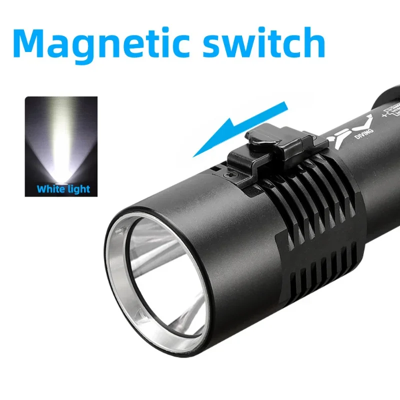 Super Powerful Diving Flashlight XHP70 Yellow/White Light Underwater Lamps Scuba LED Flashlight Professional Diving Torch