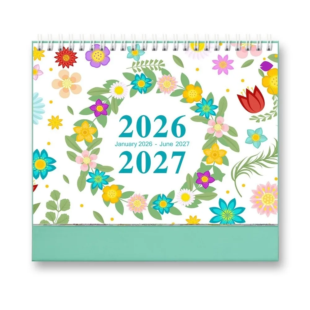 

New Cactus Desk Calendar Small Standing Flip 2026 Desktop Planner January 2026-June 2027 Office Supplies Monthly Agenda Calendar