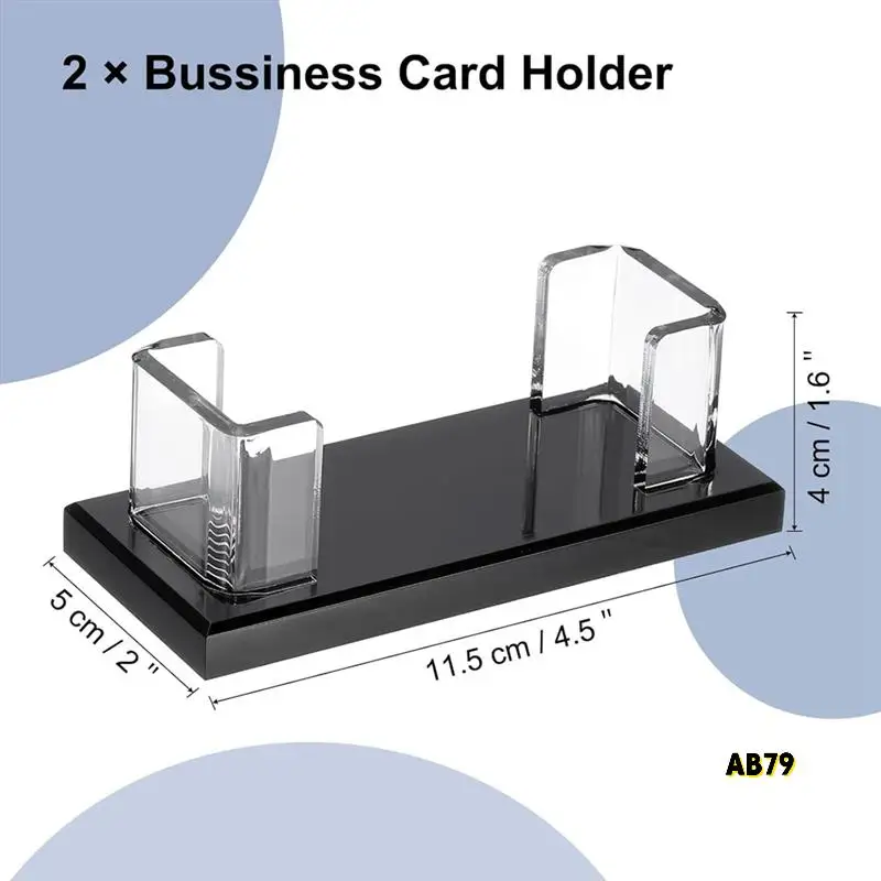 책상용 아크릴 명함 홀더, 2 Pcs 데스크탑 명함 홀더 아크릴 이름 카드 디스플레이 스탠드 주최자