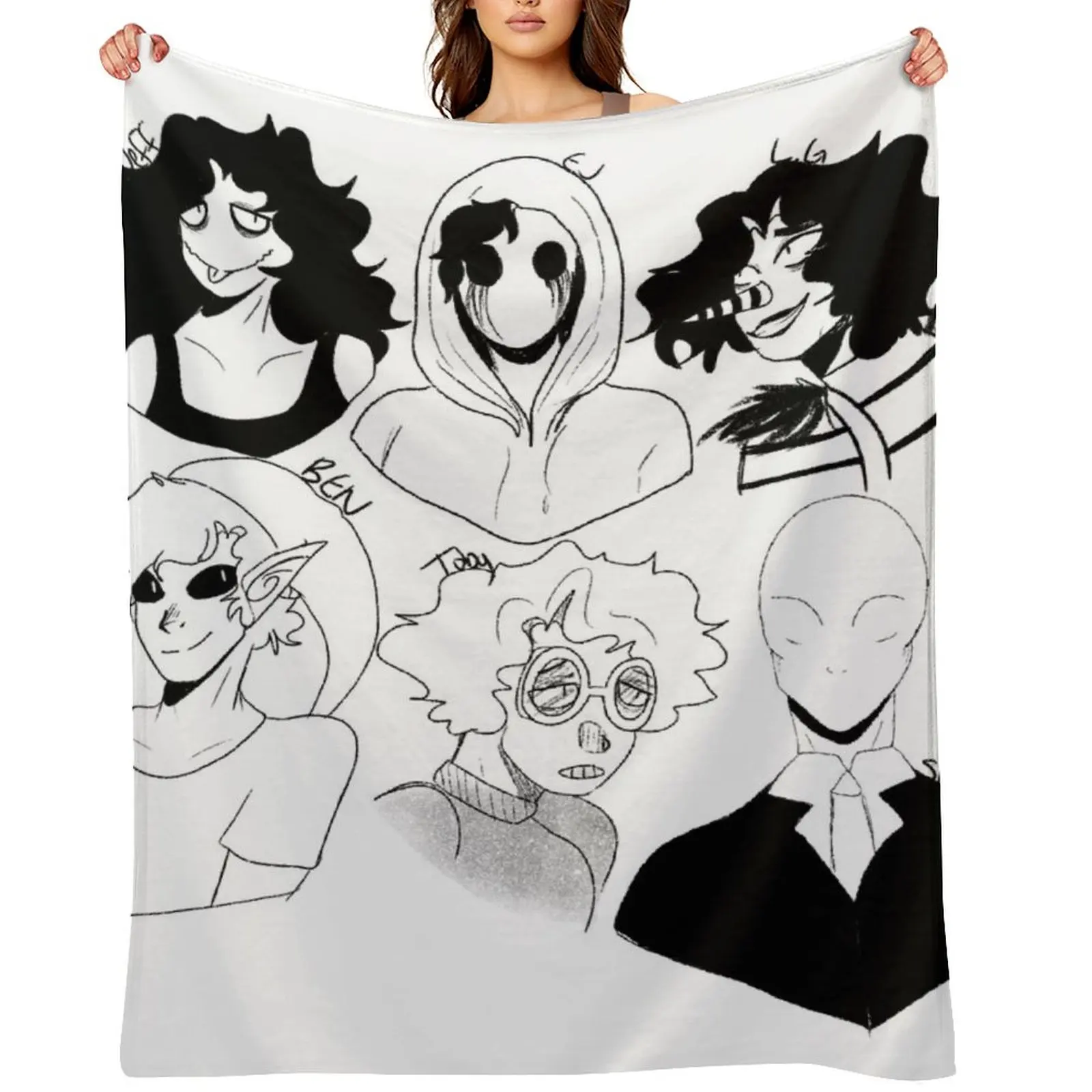 

Creepy pasta (main) group Throw Blanket Soft Plaid Thermals For Travel Single Blankets For Sofas Blankets