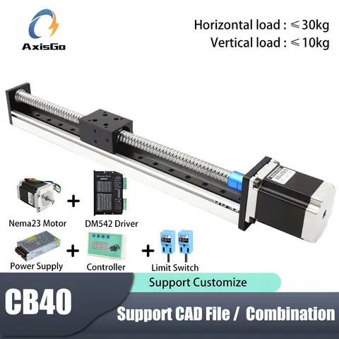 볼 스크류 선형 슬라이드 테이블 30kg 부하 용량 CNC 자동화 레일 가이드용 정밀 선형 모션 스테이지