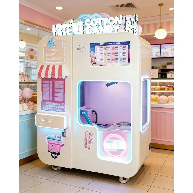 

Automatic Cotton Candy Machine Commercial Vending Self Service Portable Candy Floss Maker Compact for Event Party Business