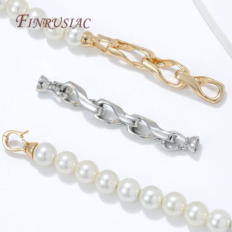 18K Gold Plated Brass Necklace Bracelet Clasp For Jewelry,Pearl Clasp Connector For DIY Jewelry Making Supplies