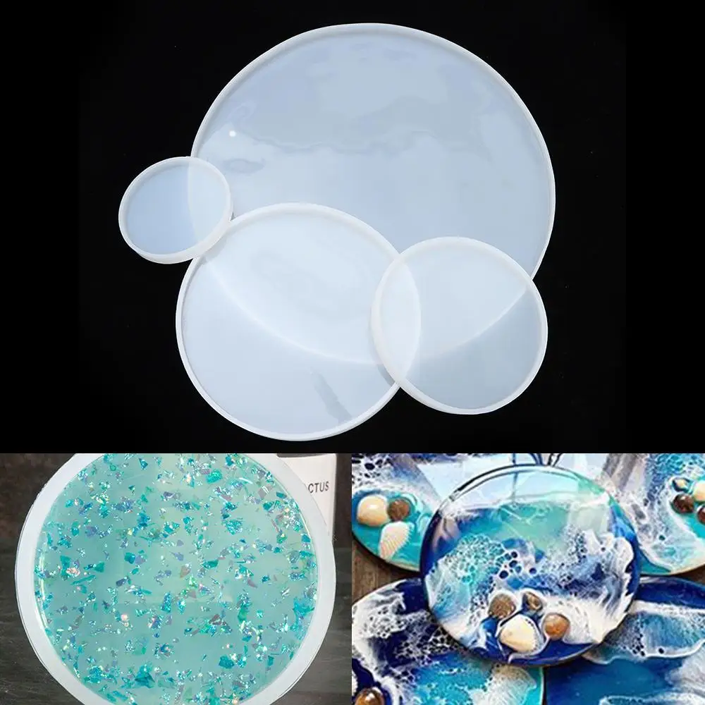 DIY Craft Silicone Pendant Agate Fluid Arts Coaster Mold Epoxy Resin Casting Molds Round Jewelry Making Mould