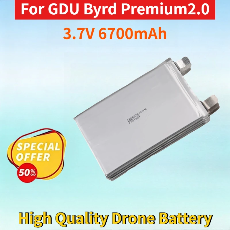 

Newest 3.7V 6700mAh Lithium-ion Rechargeable Battery Pack for 20C GDU Byrd Premium2.0 High Quality Drone Replacement Battery