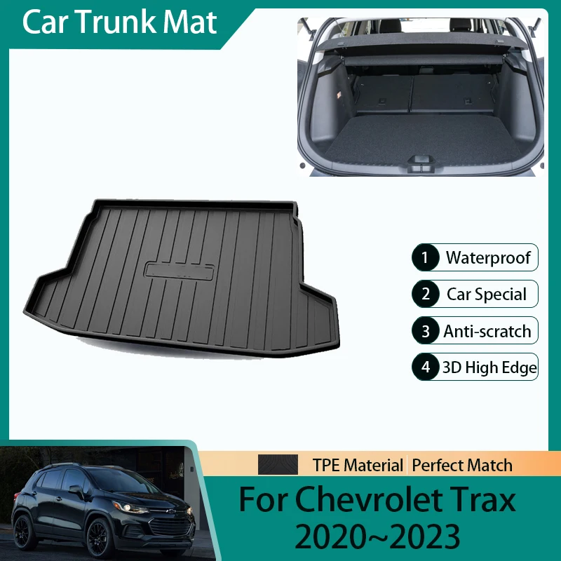 

Car Trunk Storage Mats For Chevrolet Holden Trax Tracker 2020~2023 TPE Dirt-resistant Rear Trunk Pads Cover Rug Auto Accessories