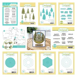Hexagon Stacklets Woods Metal Cutting Dies Stamps Stencil Set DIY Scrapbook Crafts Decoration