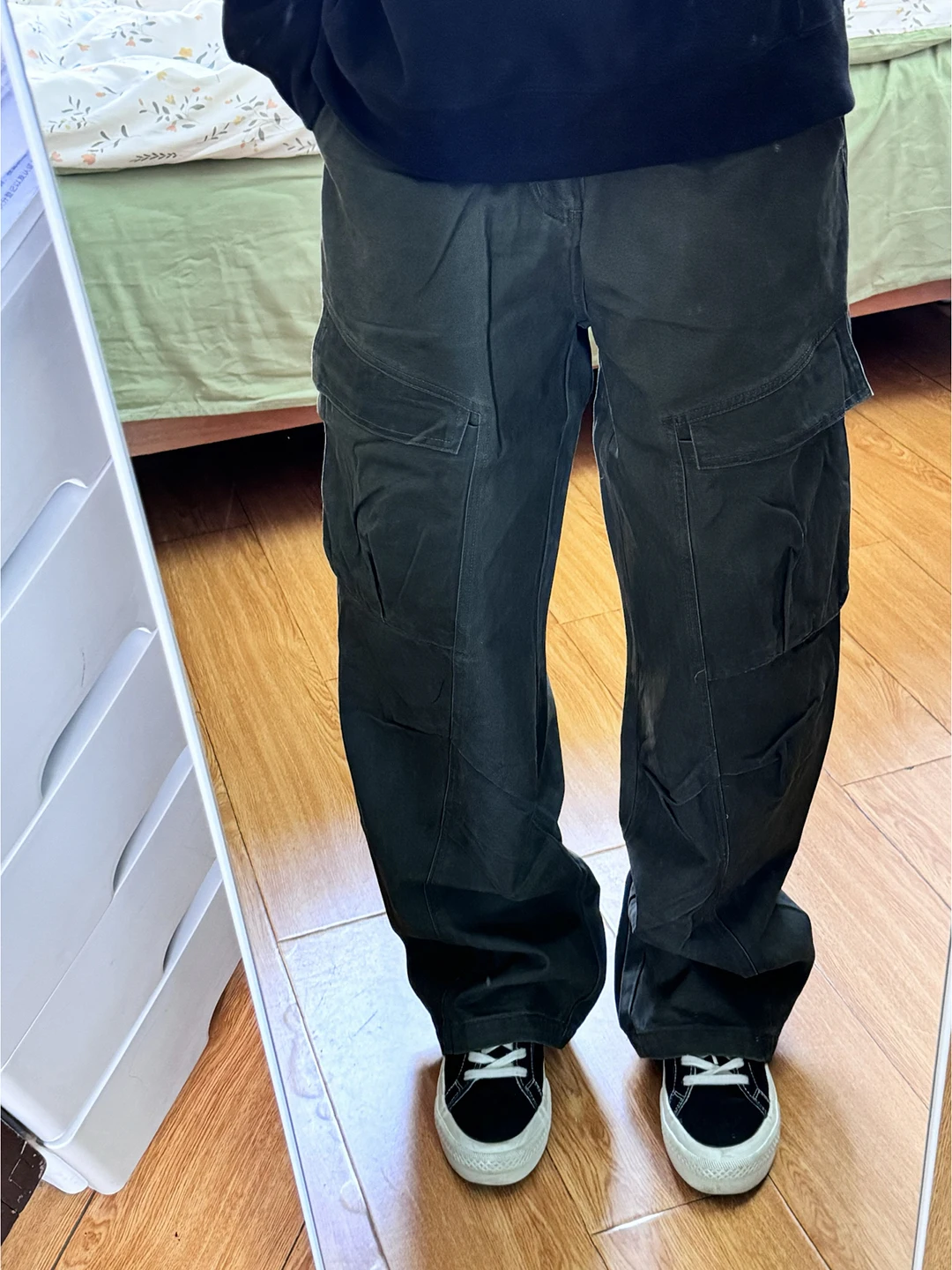 Military een Cargo Pants Wide Leg Workwear Trousers Autumn Winter Folded Vibe Logging Straight Casual Paratrooper Pants