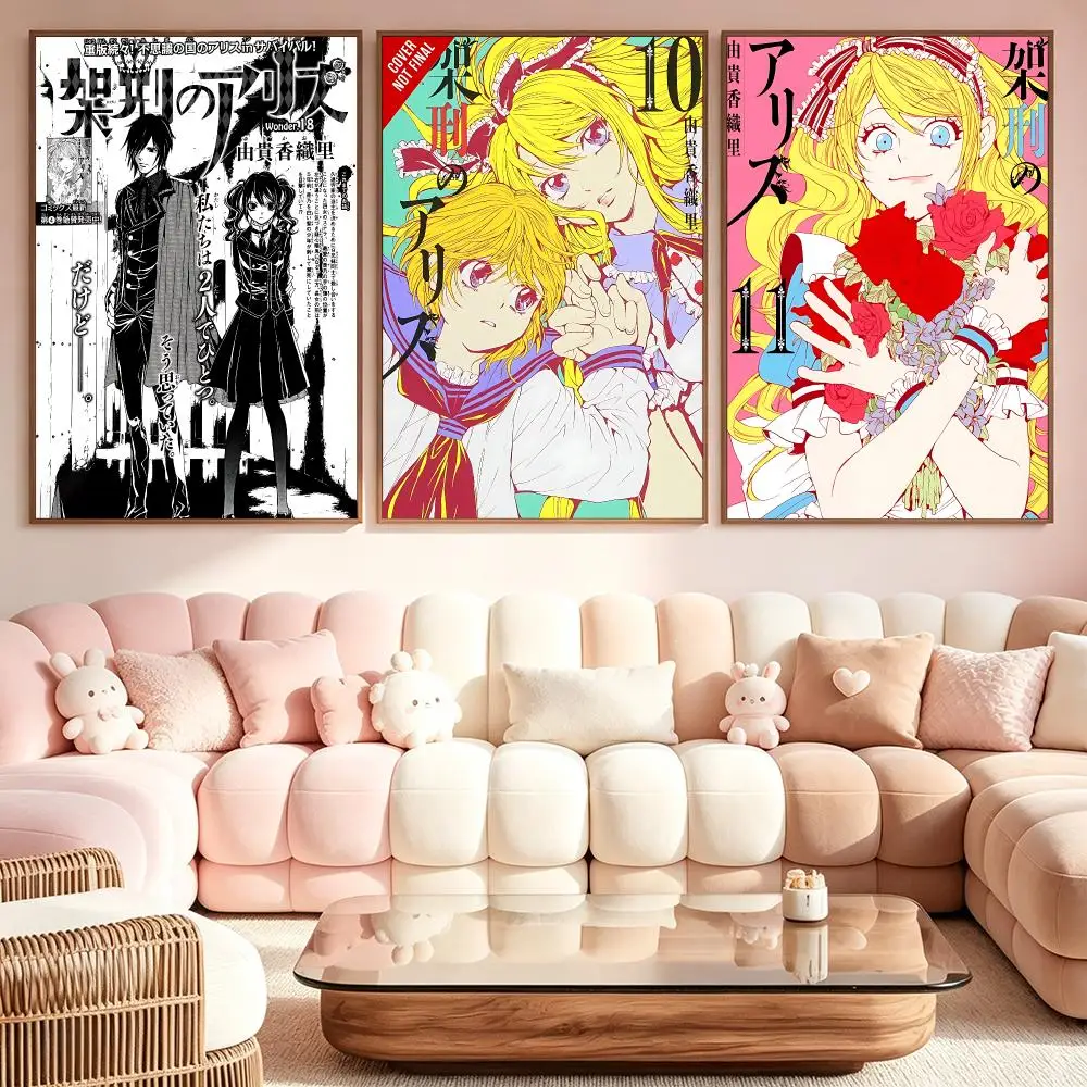 Movie Alice in MurderlandS Poster Poster Kawaii Self Adhesive HD Wall Print Cute Home Bedroom Room Aesthetic Decor Gift