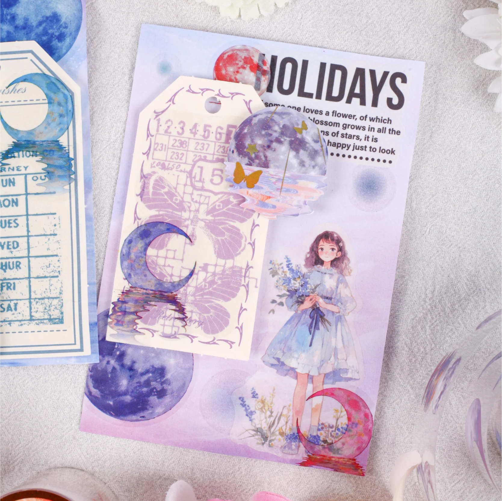 6 paquetes/lote de cinta PET decorativa retro bonita serie moonlight