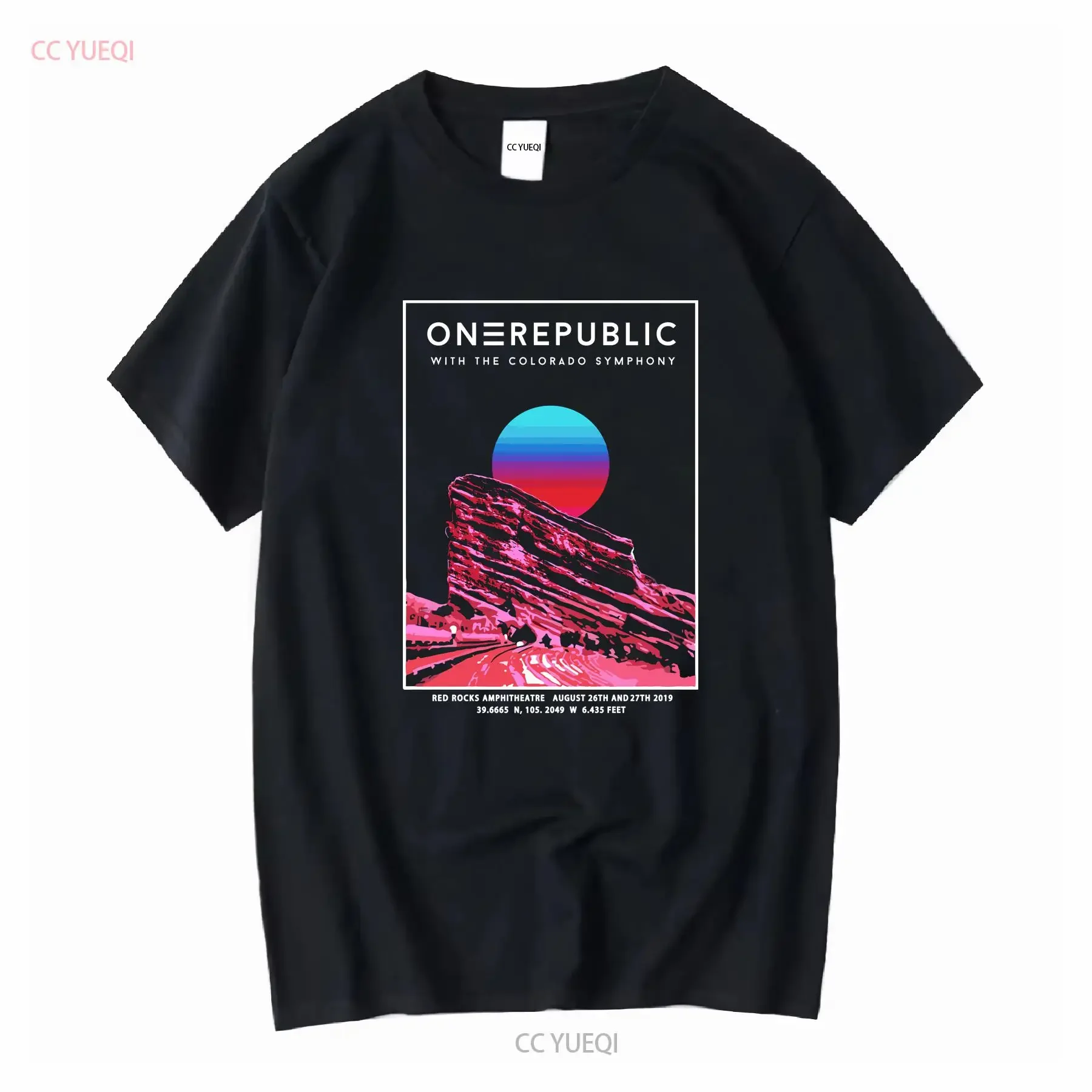 1R One Republic With The Colorado Symphony Red Rocks Tour T Shirt 2019 Size Medium long or short sleeves vintage Washed