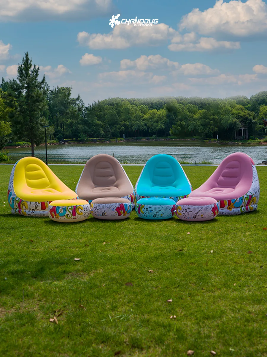 

Luxe Thick Flocking Inflatable Lazy Sofa – Portable Camping Air Couch + Indoor Folding Bed, Insta-Worthy Design, Fast Inflate/De