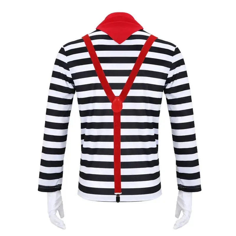 Hauts d'artiste de Mime français, Cosplay Clown, tenues de fête d'halloween, Costume fantaisie yj4k