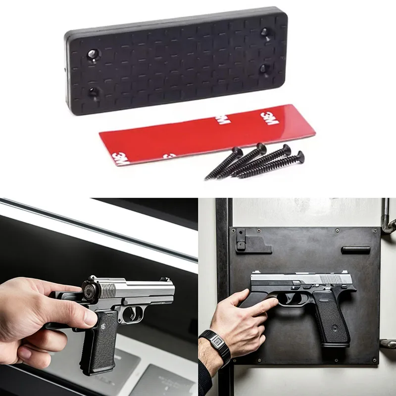 

Сверхмощное тактическое магнитное крепление для пистолета 35/42 фунта для настенного автомобиля — держатель для огнестрельного оружия Quickdraw (серия Buckler), тактическое хранилище