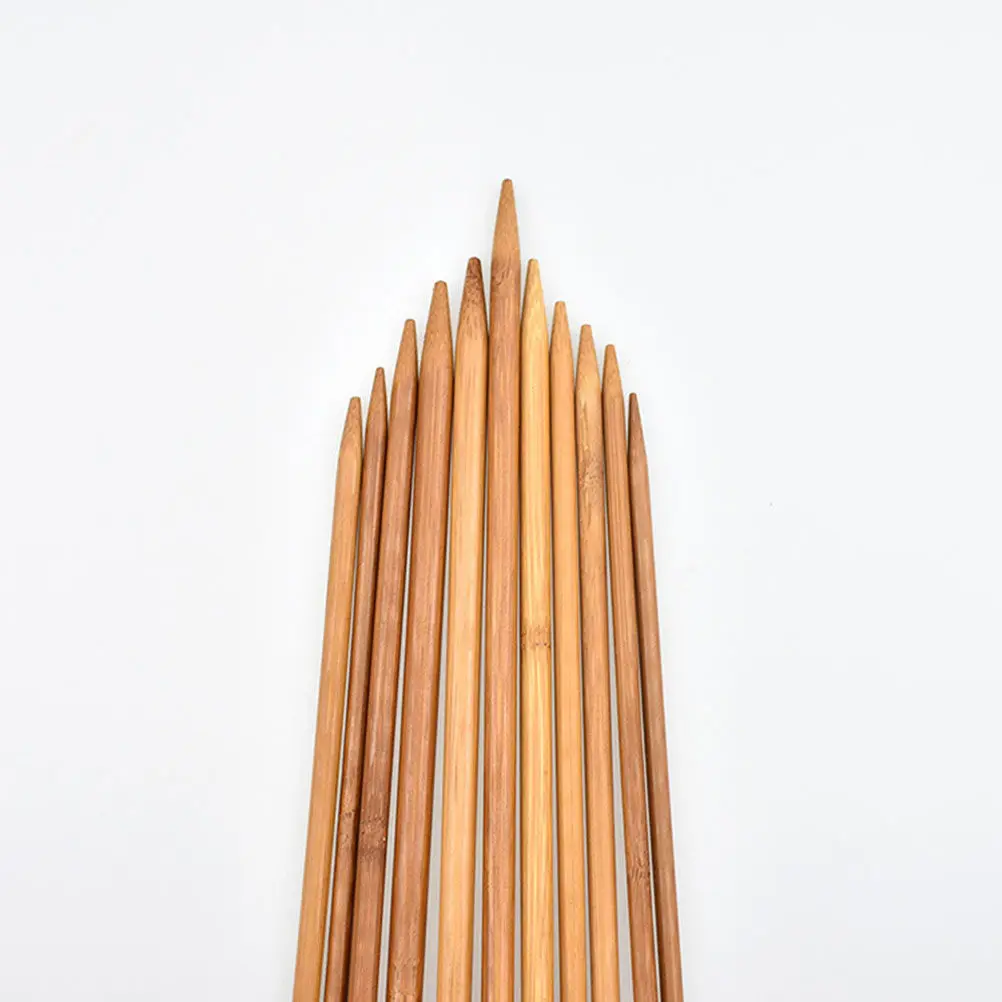 36-Piece Bamboo Knitting Needles Set – Smooth, Lightweight, Odorless Single-Point for Sweaters, Hats, Scarves, Gloves & Socks