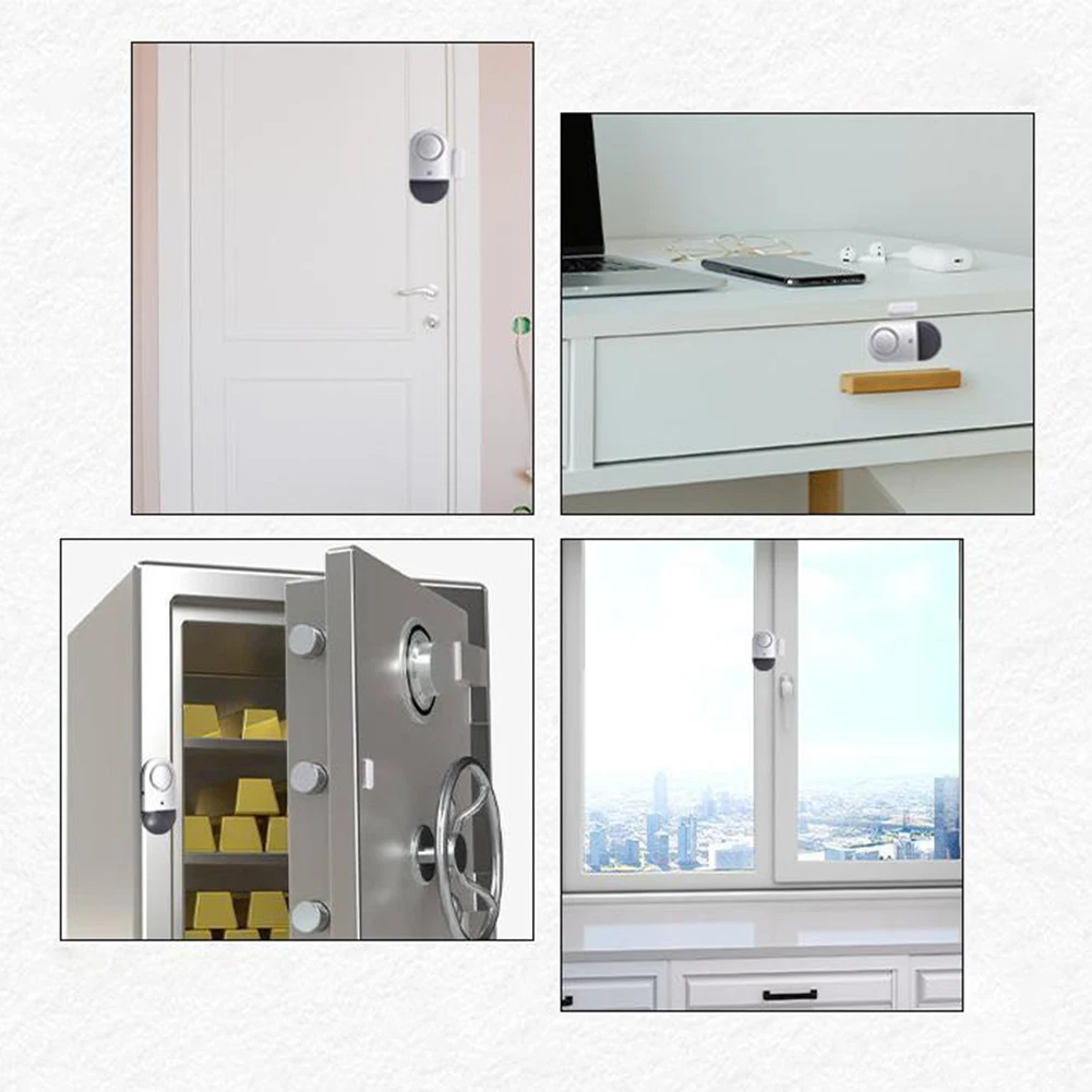 Battery Operated Alarm 130 DB Alarm Security Monitoring 130 DB Wireless Door Alarm Battery Operated Alarm Compact Design