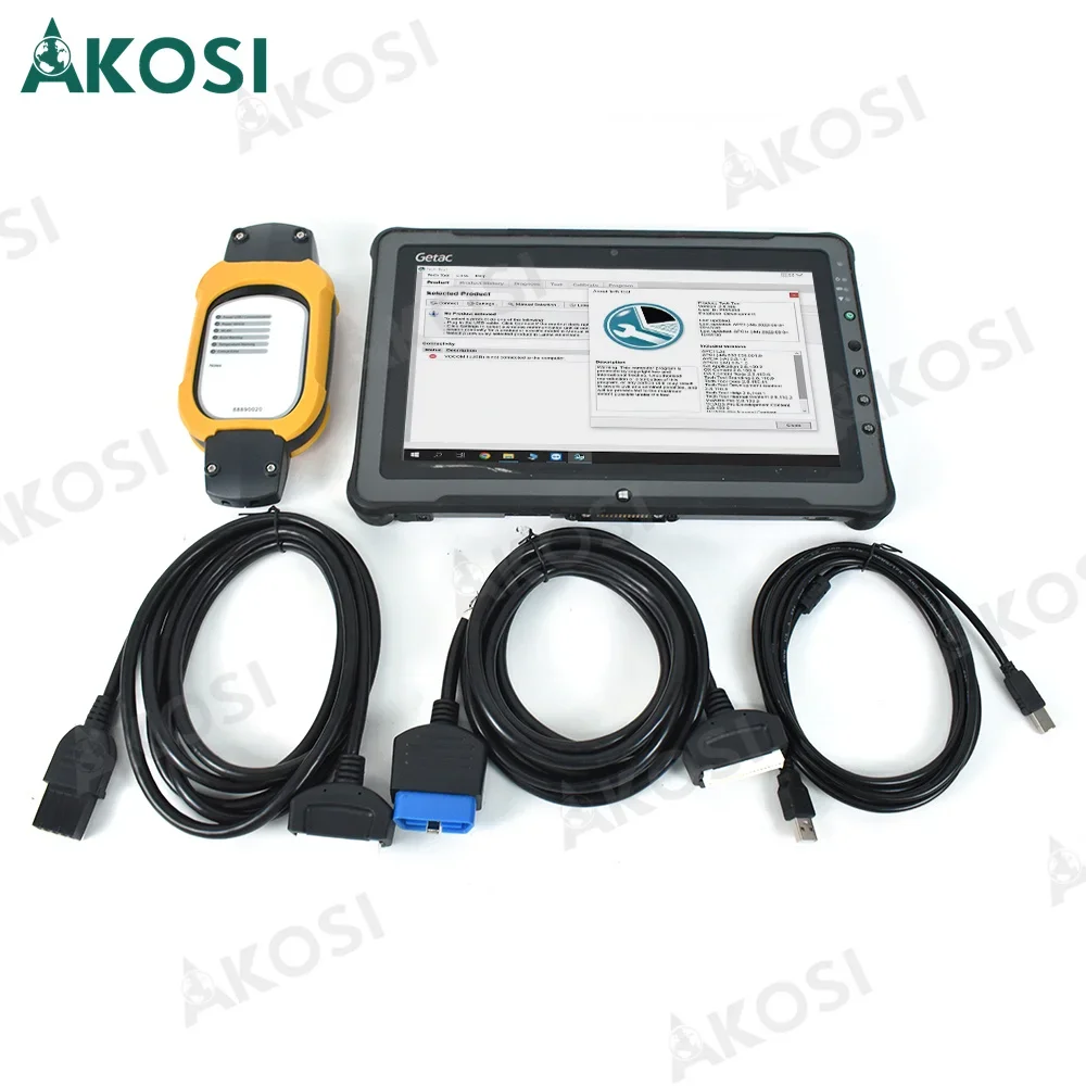 

For Vo-lvo renault UD truck excavator diagnostic tool for VOL-VO Premium tech Tool 2.8 PTT dev2tool vcads pro+Getac F110 tablet