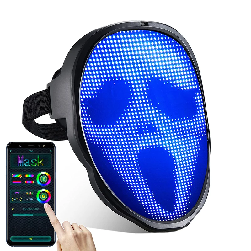 Halloween 2021 Mobile Phone App Control Led mask Light Up Guy Fawkes  Full Face Mask