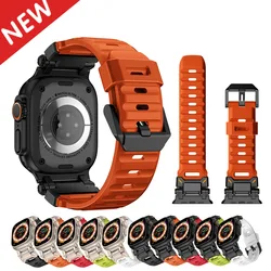 Gummi Sport band für Apple Watch Ultra 2 49mm Serie 9 8 7 se 6 5 4 Armband für iwatch Ultra 49 45mm 42 44mm Luxus TPU Armband