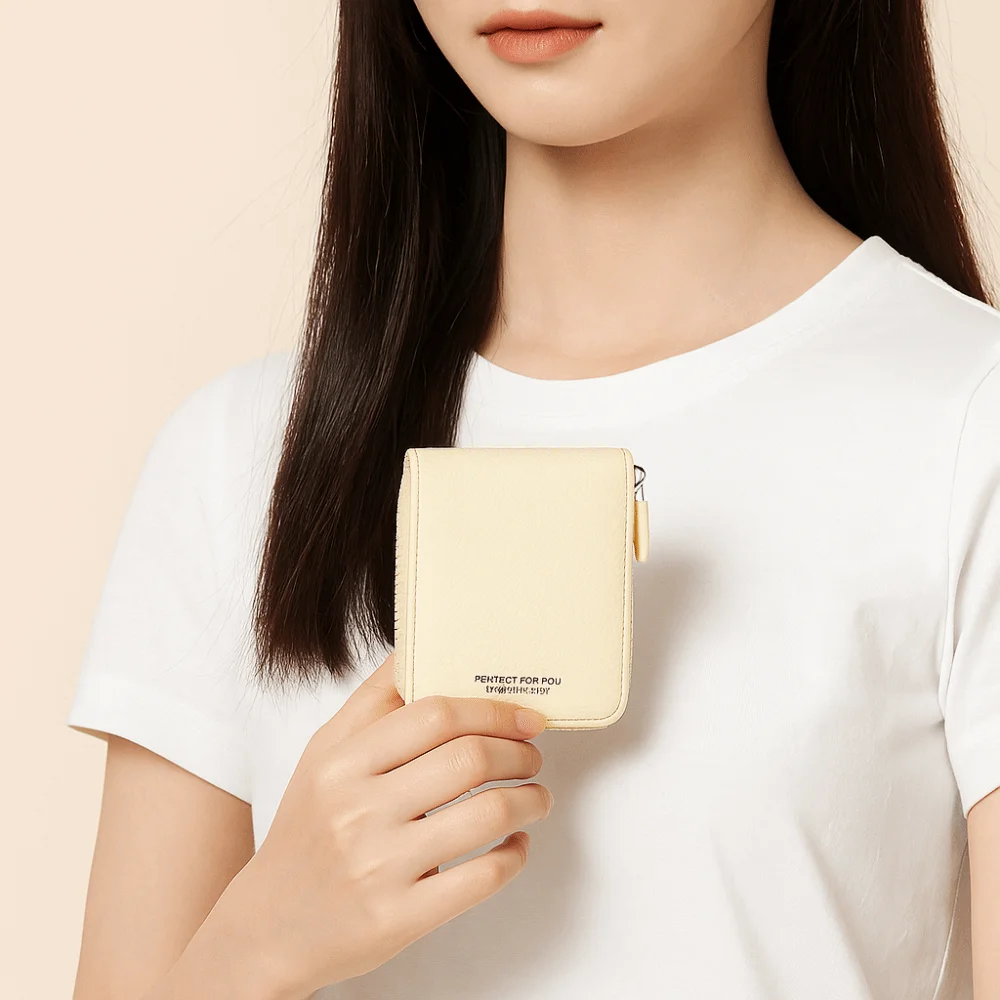 Портативный ультратонкий женский короткий кошелек на молнии, короткий клатч из искусственной кожи, держатель для карт, многофункциональный кошелек для монет, дорожный