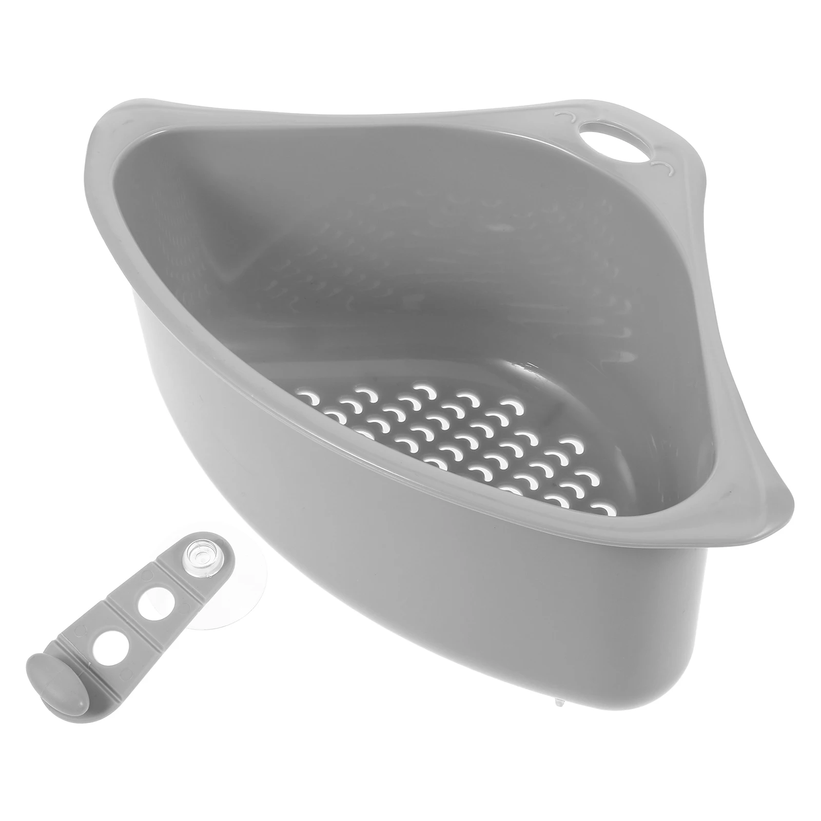 

Multifunctional Drain Rack Suction Cup Sponge Holder Kitchen Sink Organizer Grey Punch Nail Free Smooth Edges Lightweight Wear