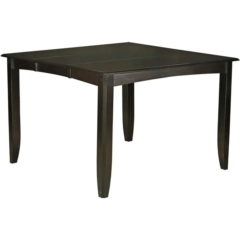 5 Piece Counter Height Set Includes A Square Dining Table with Pedestal and 4 Kitchen Chairs, 54x54 Inch, Dining Tables