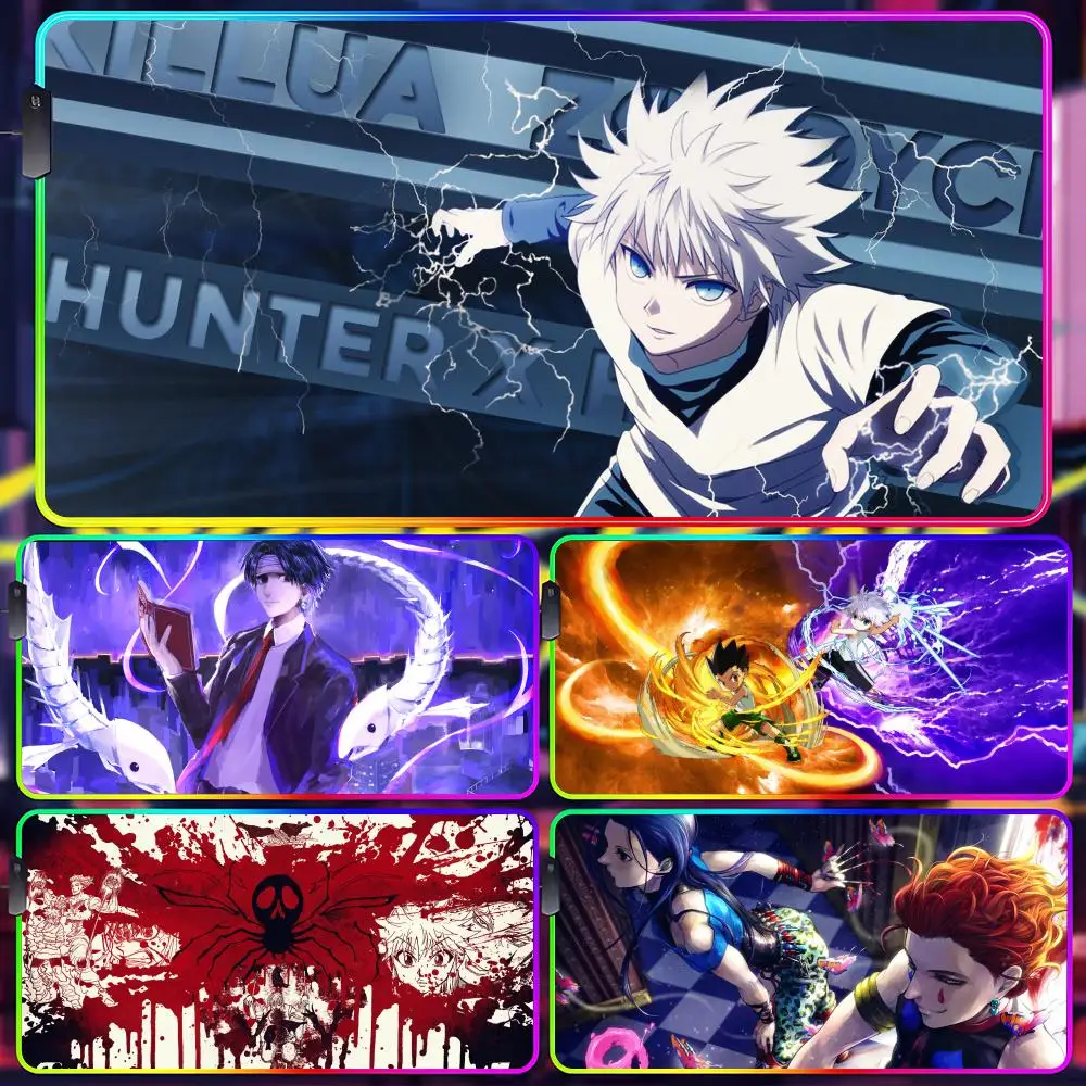 

Коврик для мыши Hunter X Hunter, светящийся в темноте, светодиодный коврик для мыши, игровой коврик для стола, RGB-коврик для клавиатуры и мыши для ПК