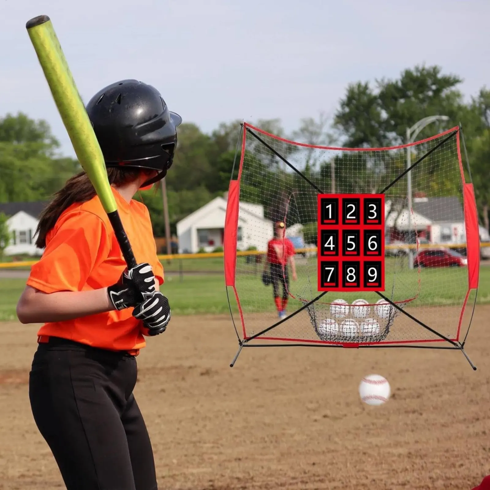 

Baseball Hitting Target Net Lightweight Strike Zone Training Net Numbered Strike Zone Target Portable Tear-Resistant