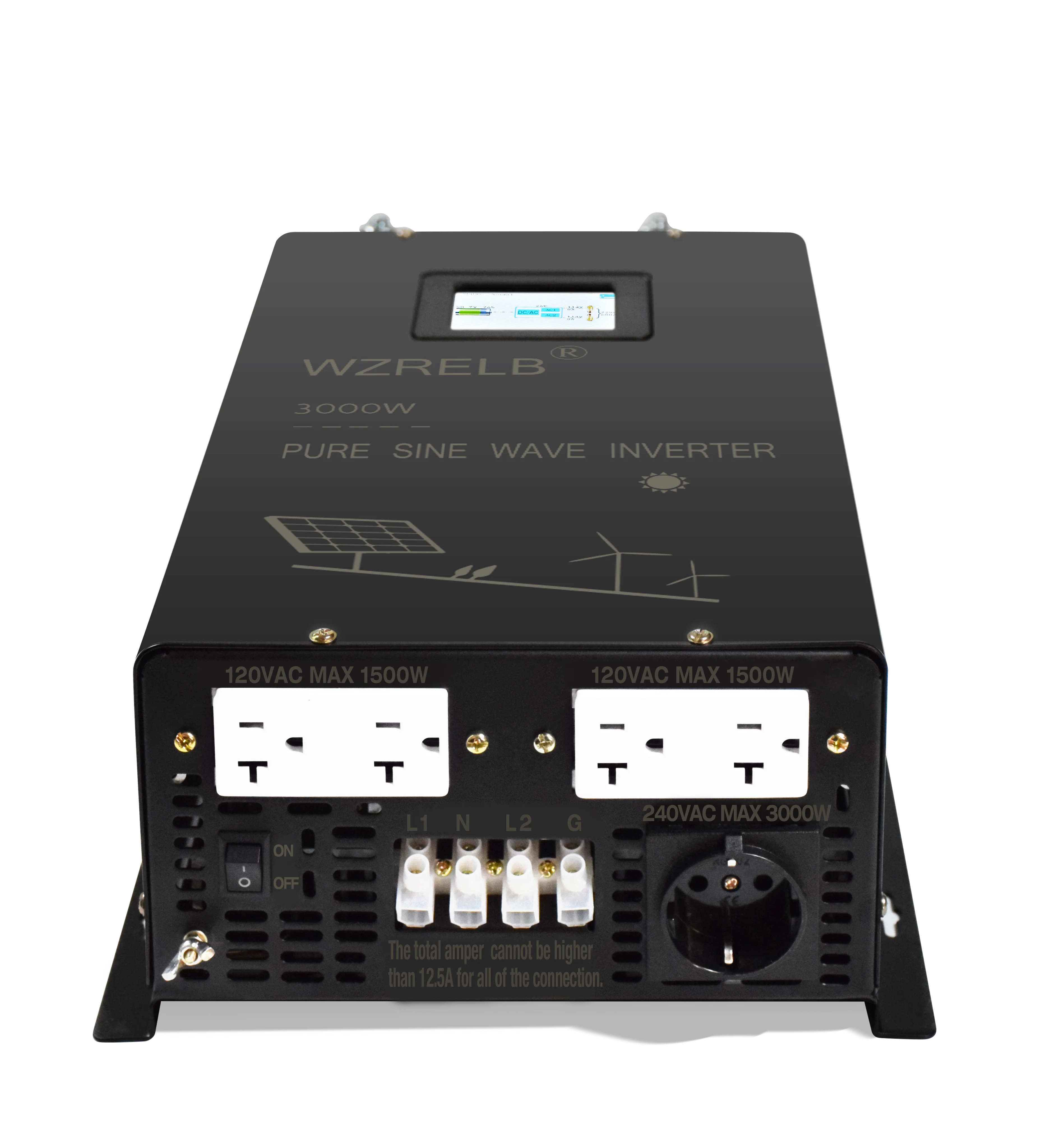 10KW Split-phase Pure Sine Wave Solar Inverter Monitor Screen 24/36/48V/72V DC to 110/220V,120/240V Pump Converter Wired Control