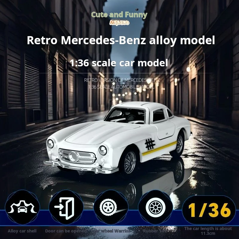 

1:36 модель автомобиля из сплава для Benzs 300SL, литая под давлением, металлическая игрушка, классические автомобили, модель автомобиля, коллекция моделирования, детские подарки