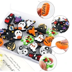 5Pcs Halloween Themed Silicone Focal Beads Ghost Pumpkin Cute Silicone Beads For DIY Handmade Crafts Bead Pen Keychain