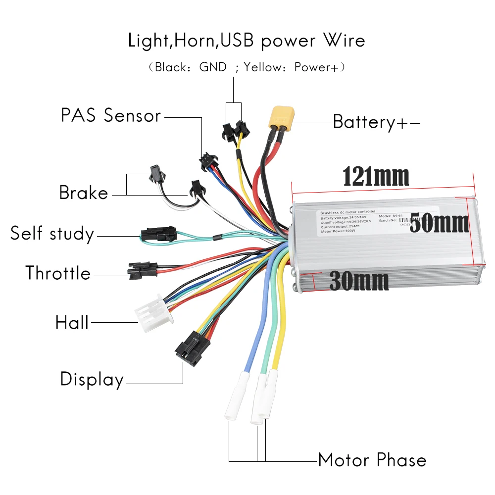 Ebike Brushless Controller Display 24V/36V /48V 500W Electric Bicycle Display Led Bike Display For Ebike  Conversion Kit