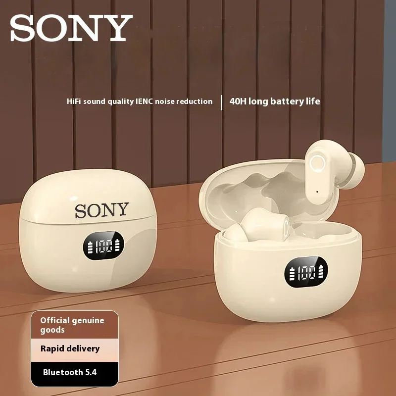 SONY HiFi Sound Low Latency Wireless Bluetooth 5.3 Earbuds Noise Reduction Ergonomic In-Ear Playtime with Mic for iPhone Android