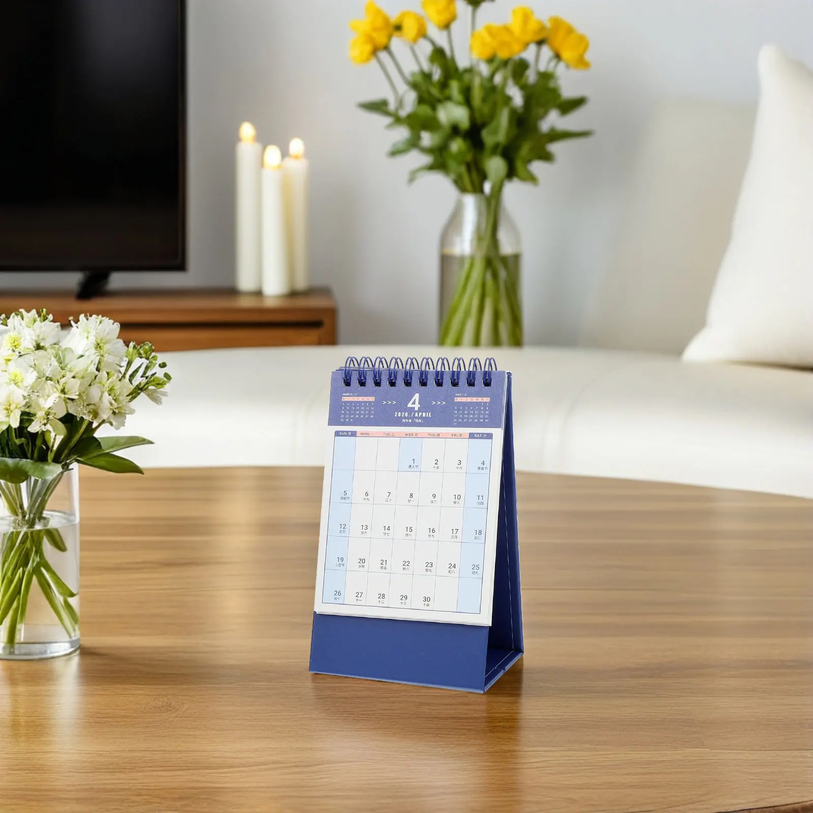 

2Pcs Vintage Minimalist Desk Calendar 2026 Standing Flip Daily Planner Thick Paper Ink-Resistant Desktop Calendar for Office