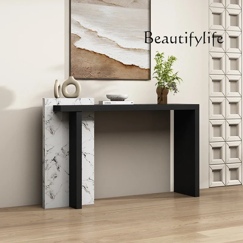 KS French light luxury solid wood entrance table medieval end view table living room corridor decoration wall entrance cabinet