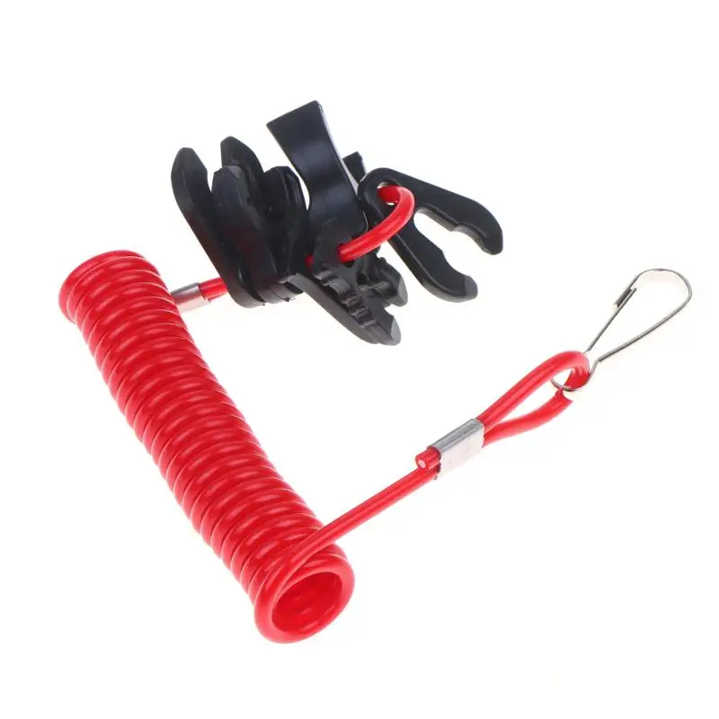 New Universal Red Safety Lanyard 160cm Stretchable Kill Stop Switch With 6 Keys For Marine Outboard Motor Engine